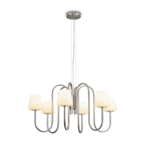 Люстра подвесная Jade FR2039PL-06N Freya белая на 6 ламп, основание никель в стиле американский классический фото 5 Люстра подвесная Jade FR2039PL-06N Freya белая на 6 ламп, основание никель в стиле американский классический фото 5