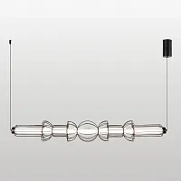 Светильник подвесной LED Howard LSP-7349 Lussole белый матовый золото на 1 лампу, основание чёрное в стиле современный хай-тек линейный