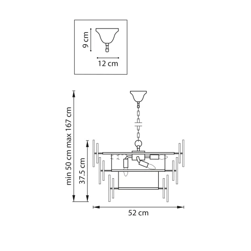 Люстра подвесная Retro 799083 Lightstar прозрачная на 8 ламп, основание латунь в стиле современный фото 2 Люстра подвесная Retro 799083 Lightstar прозрачная на 8 ламп, основание латунь в стиле современный фото 2