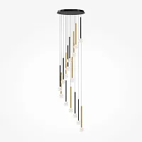 Люстра каскадная LED Bubble dream MOD383PL-L40BBS3K Maytoni прозрачная на 1 лампу, основание чёрное в стиле современный хай-тек 