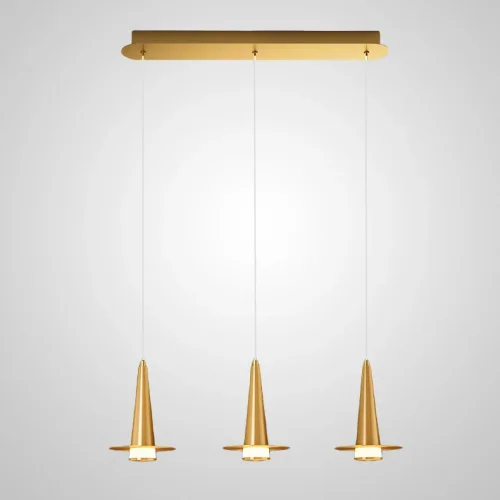 Светильник подвесной CURTISS MORE L3 Brass Планка 212267-23 ImperiumLoft латунь на 3 лампы, основание латунь в стиле современный 