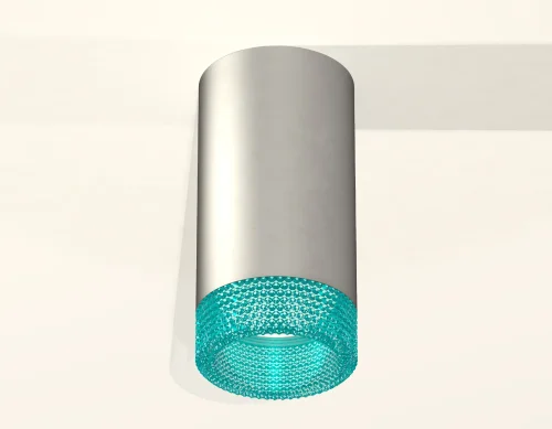Светильник накладной Techno Spot XS XS6324021 Ambrella light голубой серебряный 1 лампа, основание серебряное в стиле хай-тек современный круглый фото 2