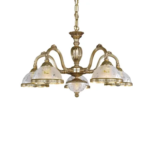 Люстра подвесная  L 6302/5 Reccagni Angelo белая на 5 ламп, основание золотое в стиле классический  фото 3