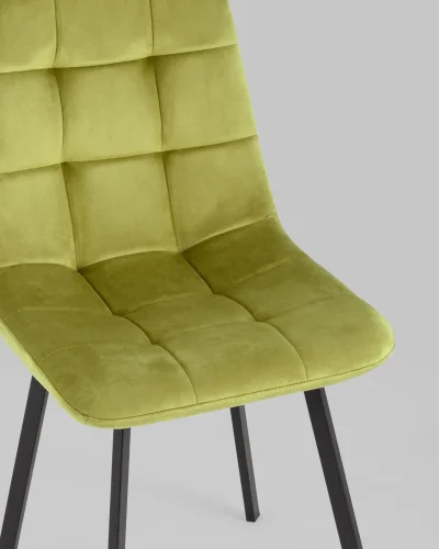 Стул Chilly, велюр фисташковый, сиденье УТ000039629 Stool Group, оливковый/велюр, ножки/металл/чёрный, размеры - ***** фото 9
