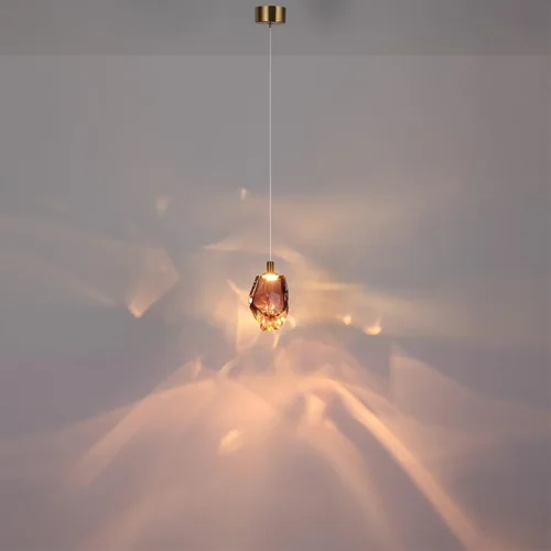 Светильник подвесной Gemme 7113/4LC Odeon Light бордовый на 1 лампу, основание бронзовое в стиле современный классический выдувное фото 4