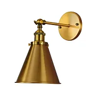 Бра лофт Rubi LDW B007-1 BRASS Lumina Deco бронзовый на 1 лампу, основание бронзовое в стиле лофт 