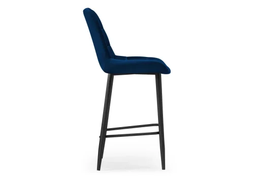 Полубарный стул Алст К синий / черный 502119 Woodville, синий/велюр, ножки/металл/чёрный, размеры - ****500*580 фото 3