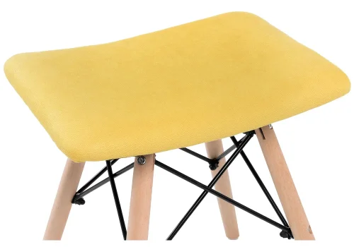 Табурет Ben yellow 11836 Woodville, жёлтый/ткань, ножки/массив бука/натуральный, размеры - ****400*400 фото 4