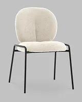 Стул Моллек букле молочный УТ000041520 Stool Group, белый/букле, ножки/сталь/чёрный, размеры - *****