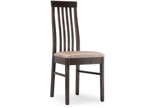 Деревянный стул Рейнир орех 450736 Woodville, бежевый/ткань, ножки/массив бука дерево/орех, размеры - ****450*500