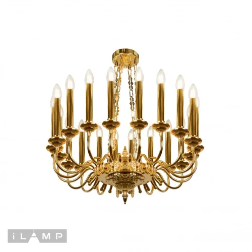 Люстра потолочная Louvre MD8551-20 GD iLamp без плафона на 20 ламп, основание золотое в стиле современный американский  фото 2