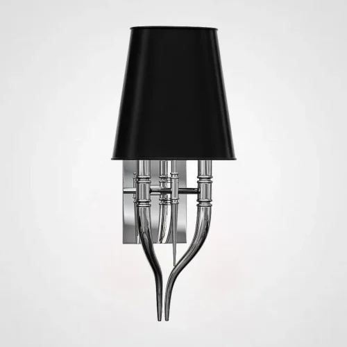 Настенный светильник Crystal Light Brunilde Ipe Cavalli H52 Silver/Black 189862-22 ImperiumLoft чёрный на 2 лампы, основание серебряное в стиле современный 