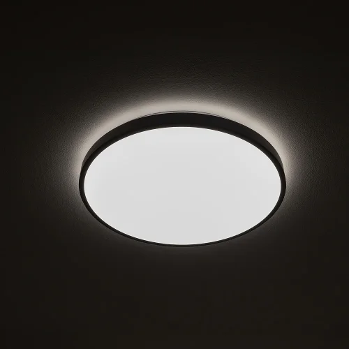 Светильник потолочный Agnes Round Pro 10971-NW Nowodvorski белый на 1 лампу, основание чёрное в стиле современный фото 2