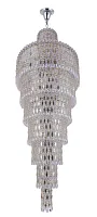 Люстра каскадная хрустальная LIRICA SP40 D700 CHROME/GOLD-TRANSPARENT Crystal Lux прозрачная на 40 ламп, основание хром в стиле классический 