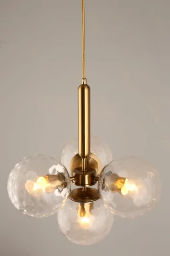 Светильник подвесной Lora APL.728.06.04 Aployt прозрачный 4 лампы, основание латунь в стиле современный лофт шар фото 9