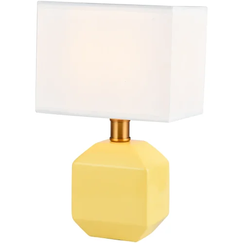 Настольная лампа Rachael TL32759-T Toplight белая 1 лампа, основание жёлтое керамика в стиле современный 