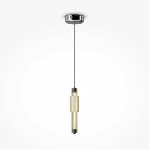 Светильник подвесной LED Verticale MOD308PL-L9CG3K Maytoni янтарный на 1 лампу, основание хром в стиле 