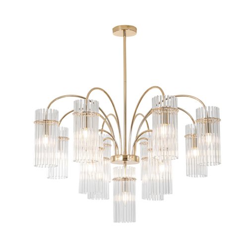 Люстра на штанге Opulenta 8413/13 Lumion прозрачная на 13 ламп, основание латунь в стиле классический фото 4 Люстра на штанге Opulenta 8413/13 Lumion прозрачная на 13 ламп, основание латунь в стиле классический фото 4
