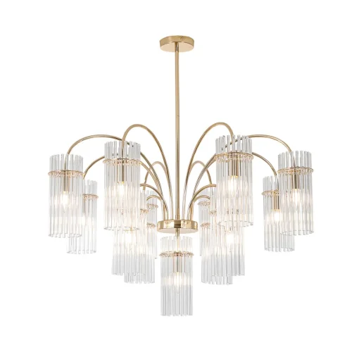 Люстра на штанге Opulenta 8413/13 Lumion прозрачная на 13 ламп, основание латунь в стиле классический фото 4 Люстра на штанге Opulenta 8413/13 Lumion прозрачная на 13 ламп, основание латунь в стиле классический фото 4