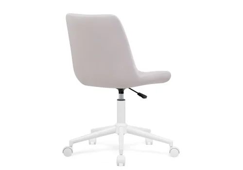 Компьютерное кресло Честер молочный / белый 572562 Woodville, молочный/велюр, ножки/металл/белый, размеры - *920***490*600 фото 5
