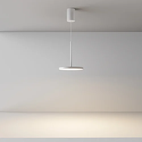 Светильник подвесной LED Plato P076PL-L12W3K-W Maytoni белый на 1 лампу, основание белое в стиле современный хай-тек фото 4