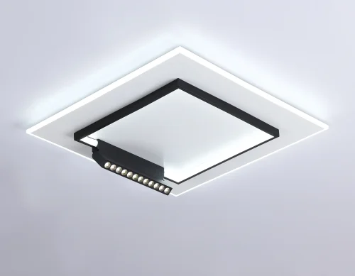 Светильник потолочный LED с пультом FL51455 Ambrella light белый чёрный 1 лампа, основание белое в стиле современный хай-тек с пультом фото 3