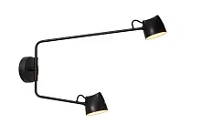 Бра LED Milne 44216/12/30 Lucide чёрный на 2 лампы, основание чёрное в стиле современный 
