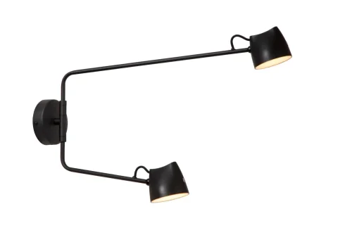 Бра LED Milne 44216/12/30 Lucide чёрный на 2 лампы, основание чёрное в стиле современный 