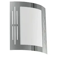Настенный светильник 82309 CITY Eglo уличный IP44 серый 1 лампа, плафон белый в стиле современный E27