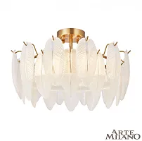 Люстра потолочная AM-Rim 315009/D500 BS Arte Milano белая на 6 ламп, основание латунь в стиле современный 