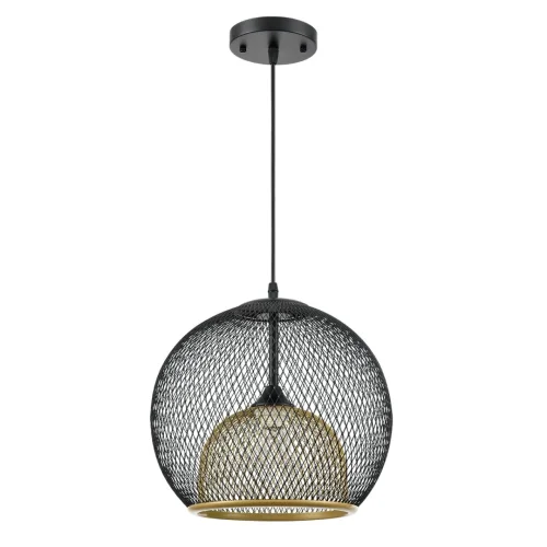 Светильник подвесной Leonela 8052/1A Lumion чёрный золотой на 1 лампу, основание чёрное в стиле лофт 