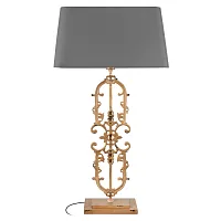 Настольная лампа Lace 10439T/A LOFT IT серая на 1 лампу, основание золотое коричневое металл в стиле современный замковый 
