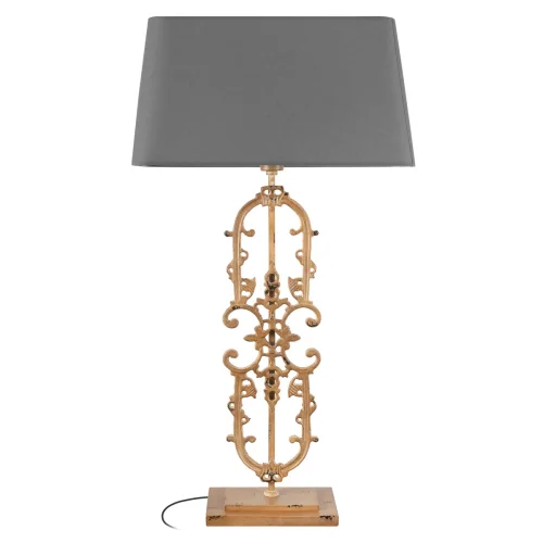 Настольная лампа Lace 10439T/A LOFT IT серая на 1 лампу, основание золотое коричневое металл в стиле современный замковый 