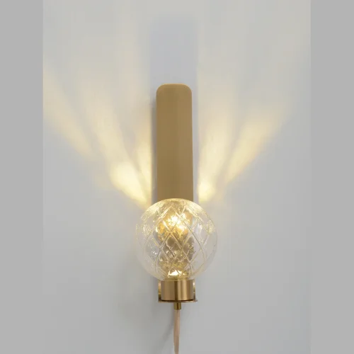 Бра LED BELLA AP1 BRASS Crystal Lux прозрачный на 1 лампу, основание латунь в стиле современный фото 2