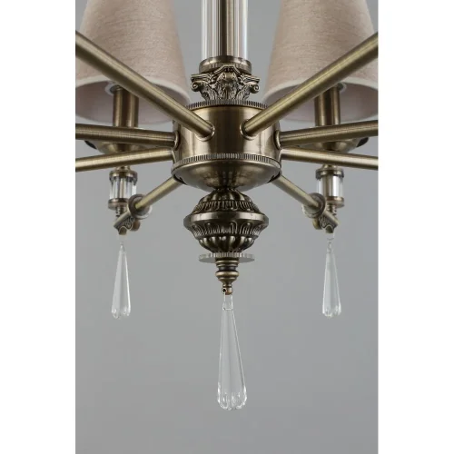 Люстра подвесная Rivoli OML-64213-08 Omnilux бежевая на 8 ламп, основание античное бронза в стиле классический фото 8