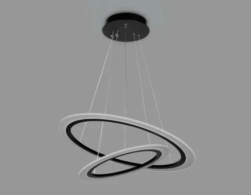Светильник подвесной LED с пультом FA4357 Ambrella light белый чёрный 1 лампа, основание чёрное в стиле современный хай-тек с пультом кольца фото 5