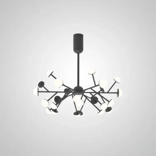 Люстра потолочная HILVI D120 Black 193525-23 ImperiumLoft белая на 30 ламп, основание чёрное в стиле современный фото 2