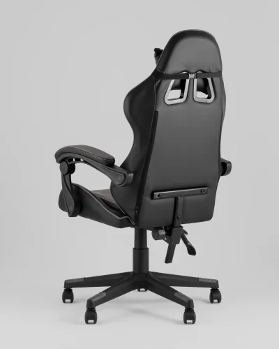 Кресло спортивное TopChairs Shadow, черно-серый УТ000039463 Stool Group, чёрный/экокожа, ножки/полимер/чёрный, размеры - 1170*1270***710*710 фото 7