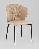 Стул обеденный Deia, кремовая экокожа, черные ножки УТ000040334 Stool Group, кремовый/экокожа, ножки/металл/чёрный, размеры - *820***525*565