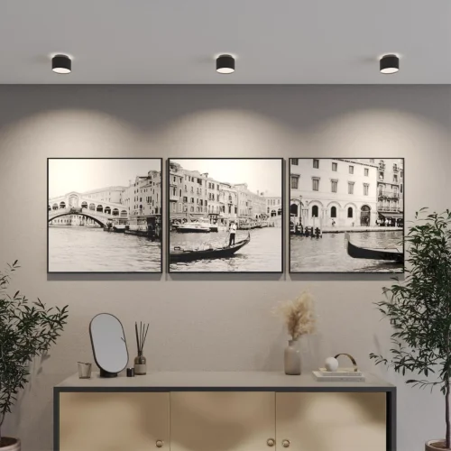 Светильник накладной Lirio 371038 Novotech чёрный на 1 лампу, основание чёрное в стиле минимализм круглый фото 3