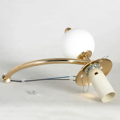 Люстра потолочная LSP-8723 Lussole белая на 5 ламп, основание золотое в стиле современный шар фото 2