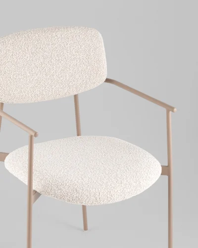 Стул Doe, светло-бежевый, бежевые ножки УТ000040249 Stool Group, бежевый/букле, ножки/металл/бежевый, размеры - *820**** фото 2