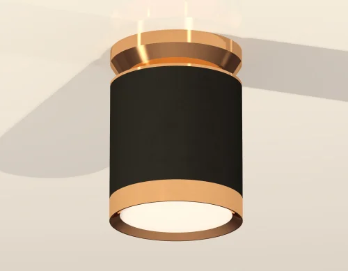 Светильник накладной XS8142030 Ambrella light чёрный 1 лампа, основание золотое в стиле хай-тек круглый фото 3
