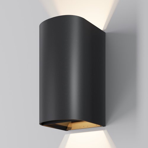 Настенный светильник ЛЕД уличный Драп / Drape O526WL-L20B3K Maytoni уличный IP65 чёрный на 1 лампу, плафон чёрный в стиле современный ЛЕД фото 5