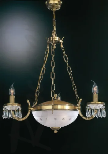 Люстра подвесная L 4651/3+2 Reccagni Angelo белая на 5 ламп, основание античное бронза в стиле классический 