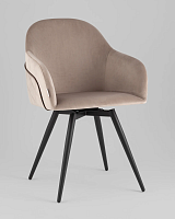 Стул вращающийся Новел New велюр серо-коричневый УТ000040035 Stool Group, коричневый бежевый/велюр, ножки/металл/чёрный, размеры - *****