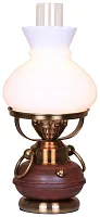 Настольная лампа 321-504-01 Velante белая 1 лампа, основание античное бронза коричневое металл в стиле кантри 