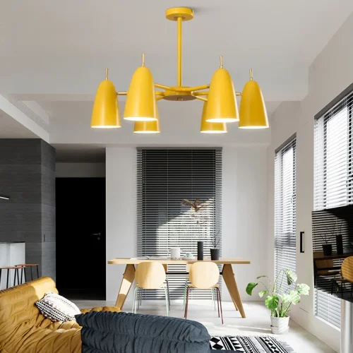 Люстра на штанге PINNACLE D70 Black 195498-26 ImperiumLoft чёрная на 6 ламп, основание золотое в стиле современный фото 6