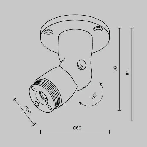 Шарнирное основание для накладного монтажа системы Shelf без ввода питания C027CS-B Maytoni чёрный в стиле хай-тек современный для светильников серии Модульная система освещения Shelf shelf модульная фото 4