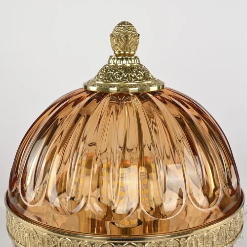 Настольная лампа 5680L/17 G Amber/M-1H Bohemia Ivele Crystal янтарная 3 лампы, основание золотое металл в стиле классический  фото 3